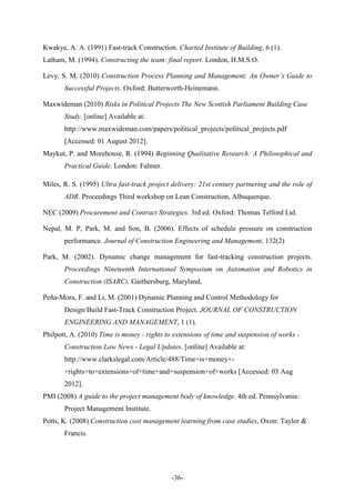 Academic paper and supporting document on fast track construction (1) | PDF