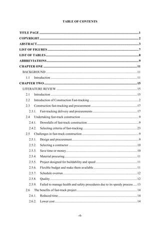 Academic paper and supporting document on fast track construction (1) | PDF