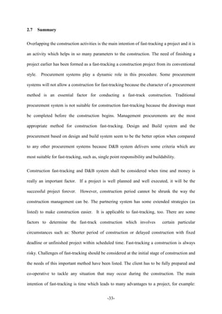 Academic paper and supporting document on fast track construction (1) | PDF