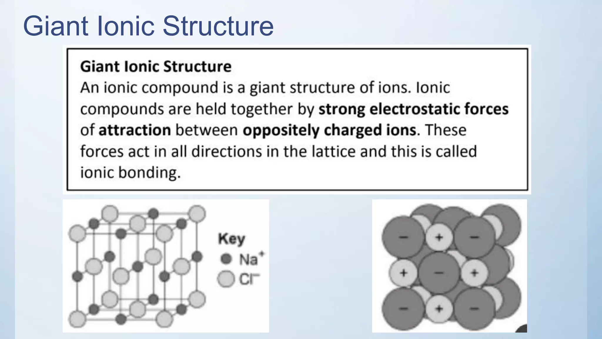Giant Ionic Structure