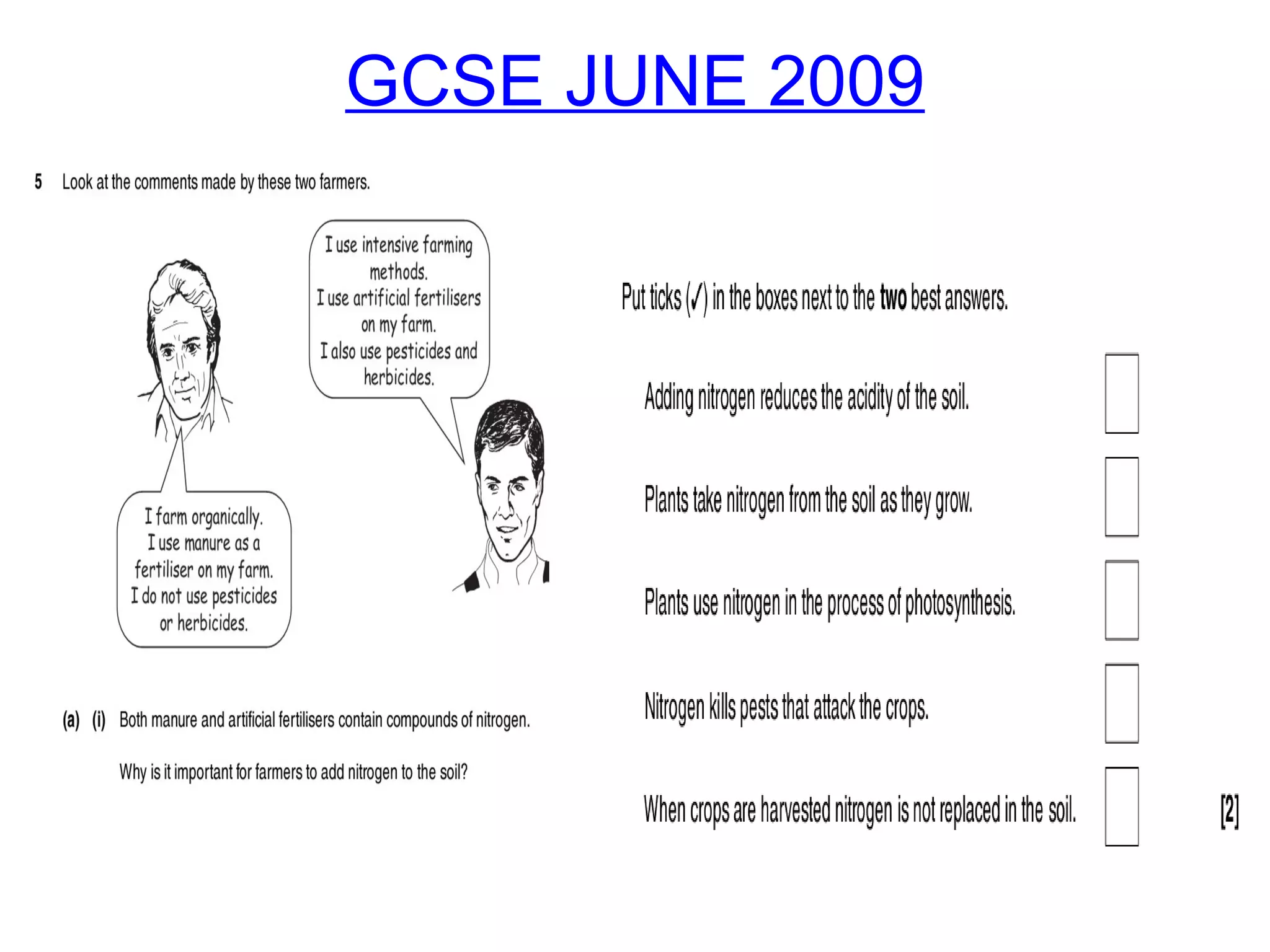 GCSE JUNE 2009 