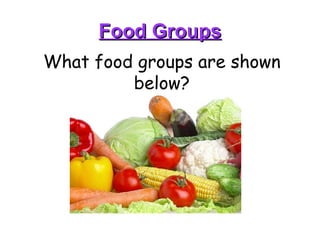 Food Groups What food groups are shown below? 
