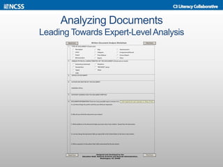 Analyzing Documents
Leading Towards Expert-LevelAnalysis
 