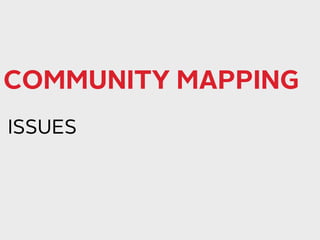COMMUNITY MAPPING 
ISSUES 
 