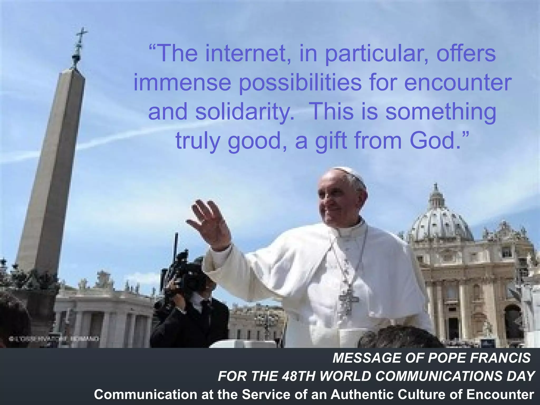 Adult Faith Formation for the 21st
Century
According to John Roberto, “We are experiencing a
convergence of new information and communication
technologies with digital resources that are
beginning to transform contemporary life and
learning, and have the potential to transform faith
formation.”
 