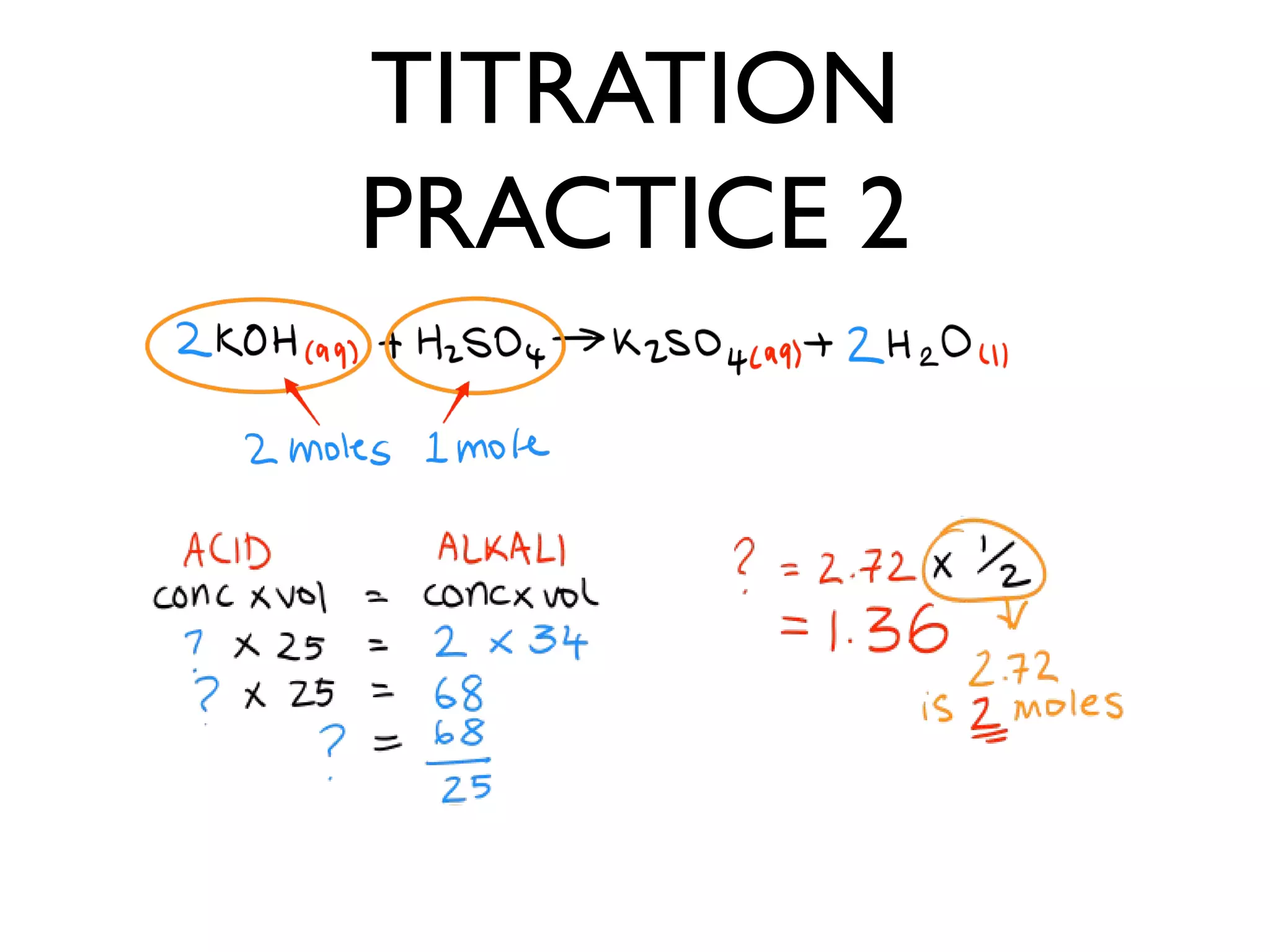 TITRATION
PRACTICE 2
 