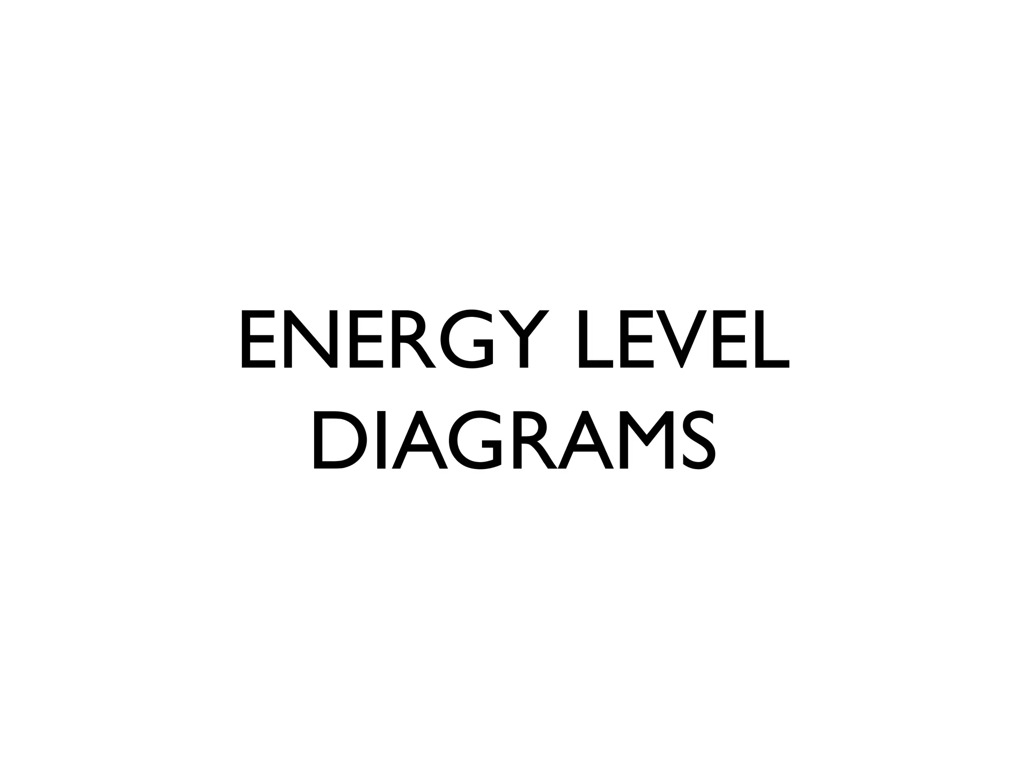 ENERGY LEVEL
DIAGRAMS
 