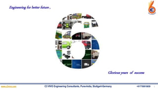 www.c3vivo.com C3 VIVO Engineering Consultants, Pune-India, Stuttgart-Germany +917709919859
Engineering for better future ,
Glorious years of success
1
 