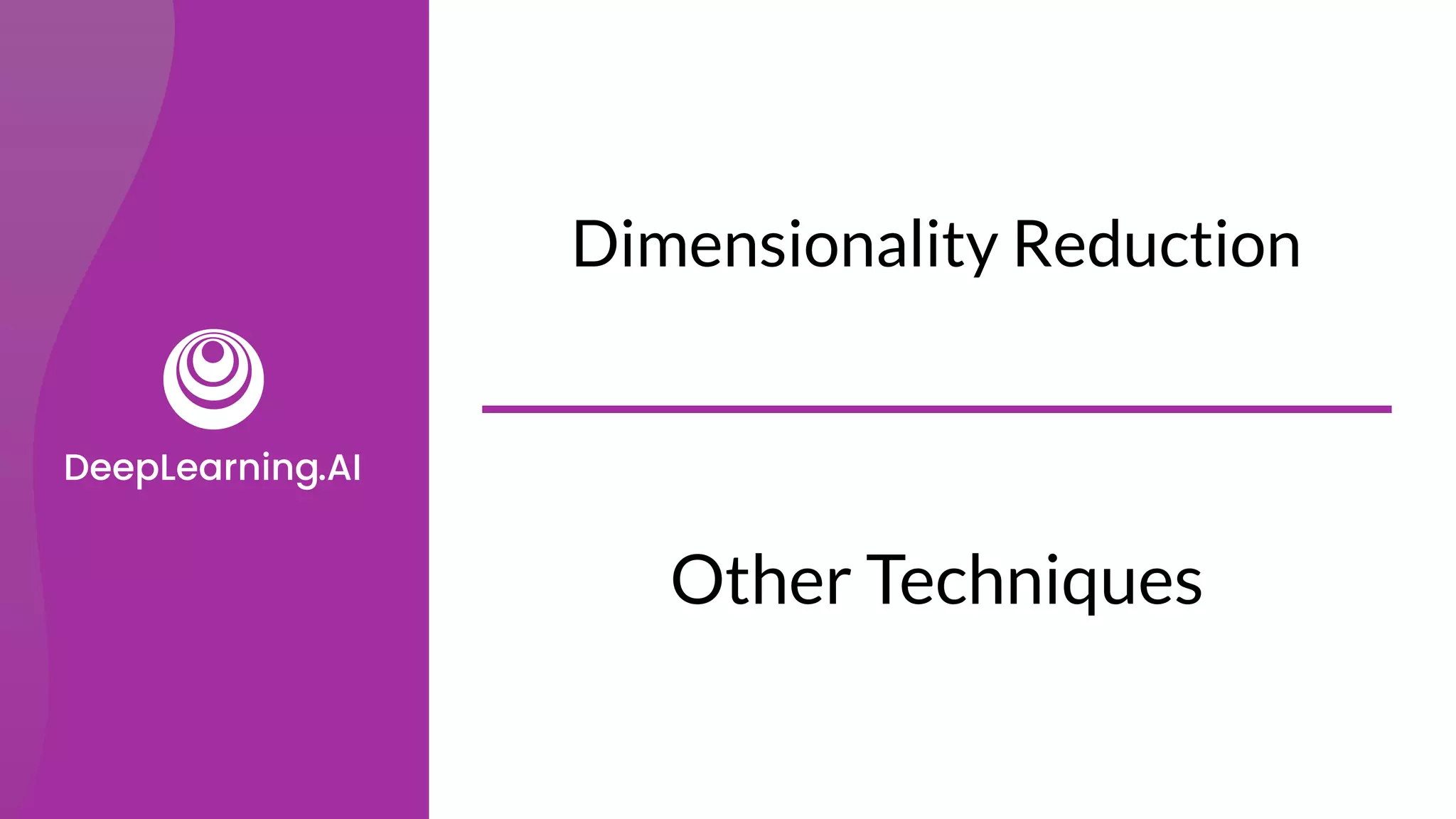 Other Techniques
Dimensionality Reduction
 