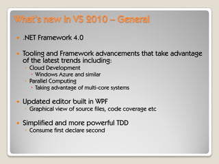 C# 4.0 - Whats New