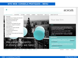 © Alex Panican 2014C4021 - Le marketing et les NTIC
SITE WEB: CONSEILS PRATIQUES – MENU
 