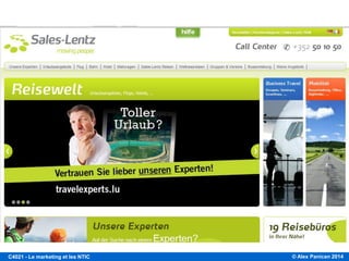 © Alex Panican 2014C4021 - Le marketing et les NTIC
PAGE D’ACCUEIL, PHOTO D’IDENTITÉ DU SITE: IDENTITÉ CONTEXTUELLE
 