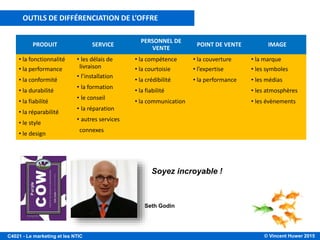 © Vincent Huwer 2016C4021 - Le marketing et les NTIC
LA MARQUE: DIFFERENCIATION SYMBOLIQUE VS TECHNIQUE
https://www.youtube.com/watch?v=1jP4O7rEH
Q8
 