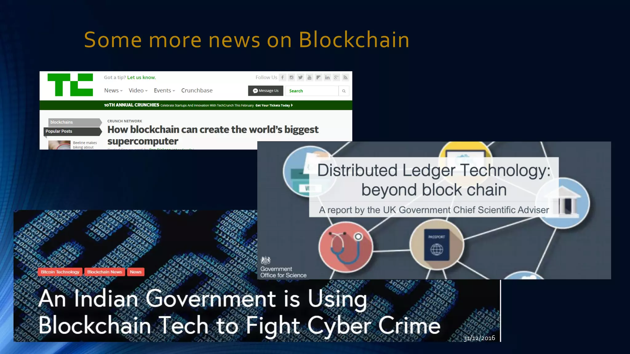 Some more news on Blockchain
31/12/2016
 