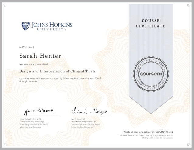 certificate design and interpretation of clinical trials certificate design online