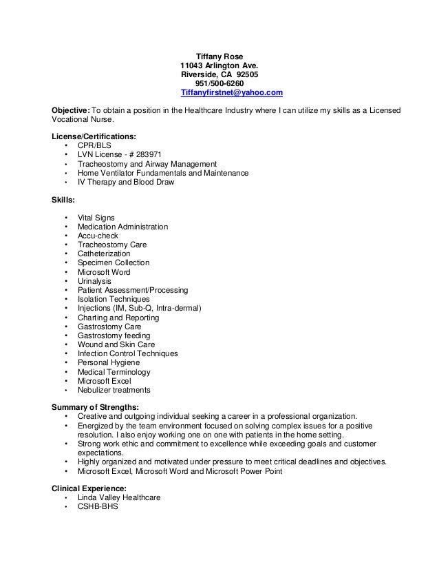 resume for lvn
