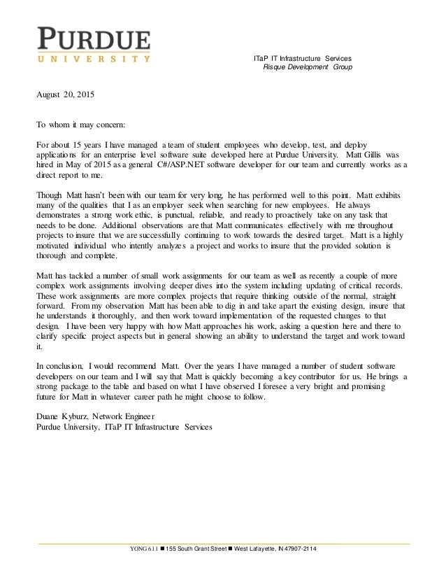 itap risque letter of recommendation purdue letter of recommendation