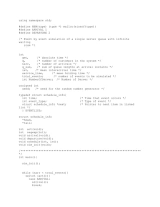 Router Queue Simulation in C++ in MMNN and MM1 conditions | PDF