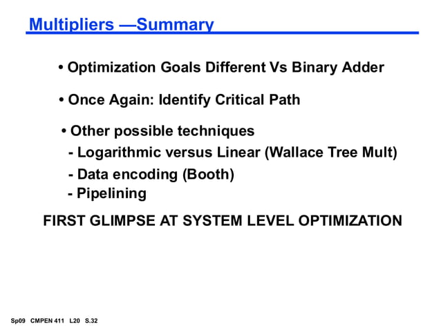 Multipliers in VLSI | PPT