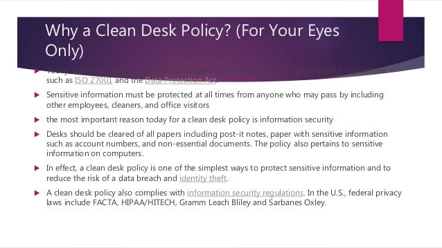 Clean Desk Policy