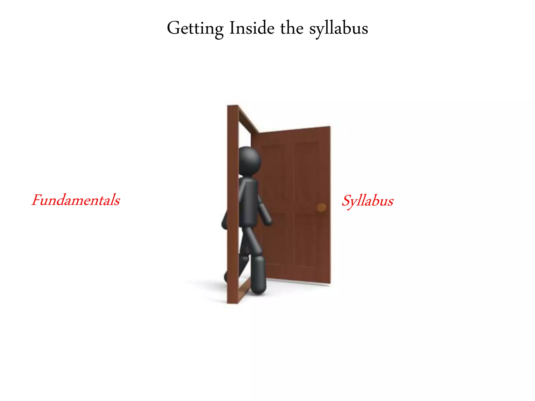 Getting Inside the syllabus
Fundamentals Syllabus
 