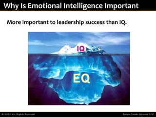 © 2015 All Rights Reserved Brown Smith Wallace LLC
Why Is Emotional Intelligence Important
More important to leadership success than IQ.
 