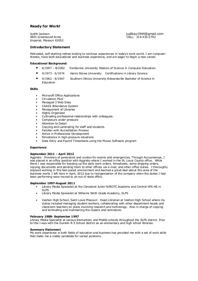 ready for work resume ready resume