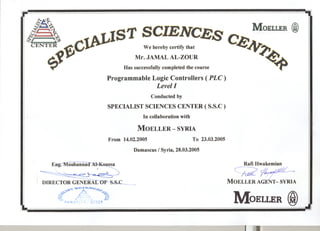 certifiecate for PLC