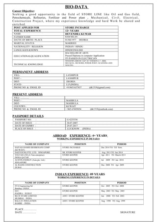 STORE INCHARGE | DOC