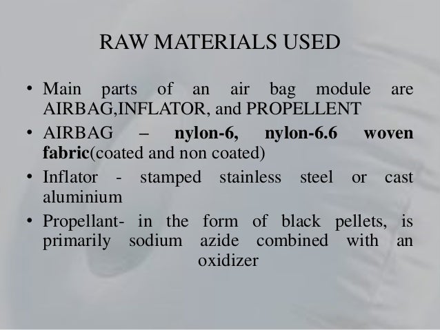 c b of idea parts and OF MANUFACTURING AIR BAGS
