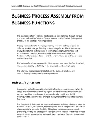 Panorama 360 Enterprise Business Architecture Framework SAMPLE | PDF