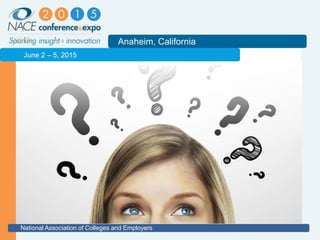 2011
Anaheim, California
National Association of Colleges and Employers
June 2 – 5, 2015
 