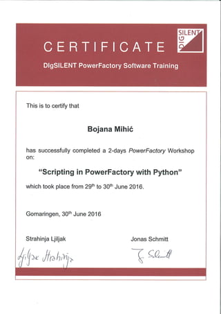 ScriptinginPython_DIgSILENT certificate_2016MihićBojana