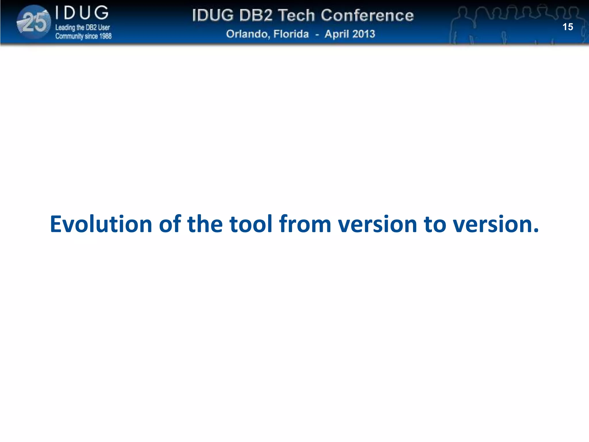 Click to edit Master title style
Evolution of the tool from version to version.
15
 