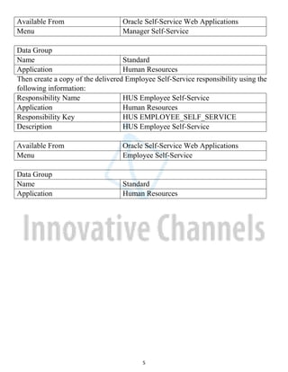 Oracle Self Service HR Document | PDF