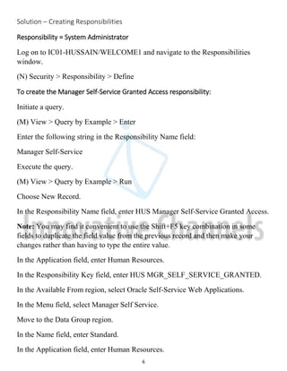 Oracle Self Service HR Document | PDF