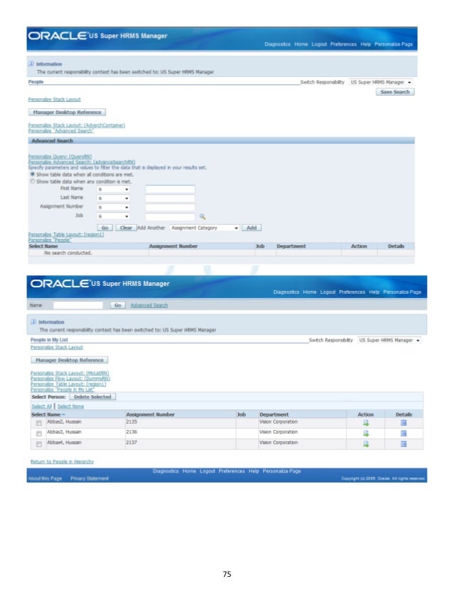 Oracle Self Service HR Document