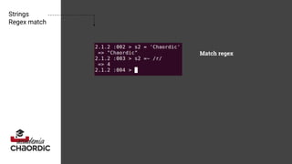 Strings
Regex match
Match regex
 