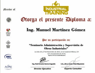 Diploma Seminario Admin y Sup Obras industriales.PDF