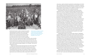 Chapter One: Cultivating the Vineyard 3938 Food & Prosperity
professional education could be translated into popular
understanding and extended to new territory. Farmers
understood their craft in terms of local knowledge,
defined success by what had produced the best yields
in the past, and replicated those techniques. Knapp
knew that there was no culture of science among these
farmers, and so kept communication simple, remarking, rather shrewdly,
that the “average man, like the crow, cannot count more than three.” Yet
he also believed in the capabilities of these farmers once they received the
lessons of agricultural science filtered down through farm demonstrations.
“More could be gained through intelligence,” he concluded, “than was lost
through the weevil.”
Knapp’s farm demonstration model appealed to the USDA and the GEB
not just because it disseminated information, but also because it did so
with multiple mechanisms to overcome farmer skepticism. Farm agents
commanded attention with their own strangeness, using it to demonstrate
new techniques and display clearly superior results. This worked across an
agricultural-science divide that was often compounded by differences of
class and race. Agents and farmers negotiated an understanding across this di-
vide. The GEB characterized farm demonstration as “essentially a cooperative
undertaking, the financial contributors, the agent, the farmer, the community,
all participating.” Because Knapp’s work straddled two funding sources, the
GEB also had to negotiate what role it could play monetarily.
GEB funding of farm work at the Tuskegee Institute showed these
negotiations in action. The Board’s funding changed substantially from
1906 to 1914 as its role in Alabama, and among southern schools for blacks,
evolved. Booker T. Washington had been hired to run the Institute after
it was established in 1881. Its aims and methods had much to do with his
personal and educational upbringing. Born into slavery on a Virginia
plantation in 1856, Washington moved to West Virginia to work after
emancipation. He attended the Hampton Normal and Agricultural Institute
in Virginia and Wayland Seminary in Washington, D.C., before returning
to Hampton to teach. The “Hampton model” was based on an industrial
education philosophy of manual labor, normal school and trade training,
economic development, and self-help for its black students. Washington
brought much of this philosophy to Tuskegee, including an emphasis on
agriculture. He appointed George Washington Carver—who by 1896 had
a master’s degree in agricultural science from Iowa Agricultural College—
to a post at Tuskegee. Carver became known for his practical approach,
including advocating diversification of the southern agricultural economy
through crop rotation and creating hundreds of products from simple
plants such as peanuts and sweet potatoes.
Tuskegee gained support on the national stage as Booker T. Washington
appealed to different groups. He worked to convince white elites in the South
that blacks would be better workers if educated; northern donors that they
would gain a Protestant work ethic; and southern blacks themselves that edu-
cation offered a way to self-employment and landownership. Implementing
this educational model made Washington an African-American leader
for conciliatory racial politics. In 1895 he delivered a speech, the “Atlanta
Compromise Address,” in which he suggested that African Americans would
acquiesce in disfranchisement and social segregation if American whites
would encourage black progress in economic and educational opportunity.
For northern philanthropic institutions, Washington became a chief exemplar
of and spokesman for industrial education. By 1900 Tuskegee was the best-
supported center for African-American education in the country.
Seaman Knapp included African-American farmers and tenants in his
educational scheme from the beginning. After all, they produced the “bulk of
the cotton crop.” In some states, white agents worked with black farmers; in
Seaman Knapp encouraged the creation
of boys and girls clubs, hoping that
parents would adopt the agricultural
techniques their children learned.
(Rockefeller Archive Center.)
 