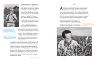 Chapter Five: Turning to Mexico 117116 Food & Prosperity
two growing cycles per year. Because he was
breeding wheat that was usually planted in the
winter (due to summer conditions creating a
fertile climate for stem rust to grow and spread),
he replicated winter conditions during the
summer by working at high altitude. His team
first planted experimental strains on a normal
growing cycle near sea level, sowing wheat seeds
in autumn and harvesting in spring at Ciudad
Obregón in the Yaqui Valley of Northwest
Mexico. He then took the seeds from the most
resistant plants, transported them hundreds of
miles to the highland environment of Toluca
in central Mexico, and sowed a new crossbreed
in spring for an autumn harvest.
Harrar initially protested this more
expensive regional approach. He wanted to
confine wheat work to central Mexico. He and
Borlaug had heated arguments, both drawing
on their competitive spirits in an effort to hold their
own. Borlaug later recalled that Stakman appeared early
in the morning one day, fuming. “Have you ever seen
Stakman at 7 o’clock in the morning?” Borlaug interjects
in his story. “I have never before or since.” Stakman
snarled, “You people act like children!” After Stakman's
intervention, Harrar relented. Borlaug implemented
shuttle breeding and repeated the process for two
harvests annually.
By 1950 MAP’s efforts had created 12 new varieties, whose virtue was
their suitability for the Mexican climate and resistance to disease, with
special attention to stem and leaf rusts. Because of this resistance, they
could even be grown in the summer rainy season. MAP had distributed
these seeds to farmers as it developed them, so that by 1949 improved
varieties were estimated to seed about 110,000 acres, or eight per cent of
the total wheat acreage of Mexico. The Rockefeller scientists believed
that the key to the rapid spread of these wheat varieties was the fact that
although they had employed hybridization (crossing different strains)
to create new varieties, the end products were true-breeding varieties.
Farmers could thus save, use, or sell any portion of the harvested grain
as seed for the next planting.
Corn
A
major element of the MAP was a project focused on corn (maize).
This project aimed to increase the supply of Mexico’s most basic
food crop by improving yields. Harrar’s six-year assessment
described maize as the “national food,” reporting that “approximately 58 per
cent of Mexico’s cropland is given over to corn.” Despite this large growing
area, MAP characterized low yield as a major impediment to sufficient food
supply, especially when compared to corn grown in the United States. Corn
grown in Mexico, Harrar reported, was “poor in both quantity and quality.”
Researchers first tested hundreds of native corn samples for “vigor, grow-
ing period, climatic adaptability, yield, and other cultural factors.” They
selected superior strains for immediate distribution
and planting, keeping some for experimentation. The
scientists then utilized these seeds to create synthetics
(crossing inbreds or single crosses with superior open-
pollinated varieties) and hybrids. Corn is not amenable
Wheat hybridization experiments in
July 1958 at Santa Elena, Toluca, Mexico,
were monitored by researchers in
the field. (Neil MacLellan. Rockefeller
Archive Center.)
Rockefeller Foundation scientist
Norman Ernest Borlaug joined the
Mexican Agricultural Program in 1944.
His scientific research on wheat helped
support a dramatic increase in food
production in Mexico and other nations.
Borlaug won the Nobel Peace Prize in
1970 for his efforts to avert widespread
famine. (Rockefeller Archive Center.)
 