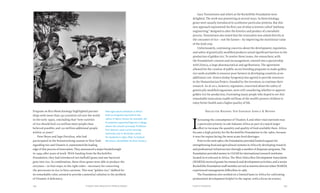 Chapter Nine: Beyond the Political Debate 195194 Food & Prosperity
Program on Rice Biotechnology highlighted partner-
ships with more than 350 scientists all over the world
in the early 1990s, concluding that “new varieties
of rice should feed 100 million more people than
believed possible, and 150 million additional people
within 20 years.”
Peter Beyer and Ingo Potrykus, who had
participated in the brainstorming session in New York
regarding rice and Vitamin A, represented the leading
edge of this process of innovation. They announced a major breakthrough
in 1999, after years of work. With funding from the Rockefeller
Foundation, they had introduced two daffodil genes and one bacterial
gene into rice. In combination, these three genes were able to produce the
enzymes—in four steps, in the right order—necessary for converting
the precursors in rice to beta-carotene. This new “golden rice,” dubbed for
its remarkable color, seemed to provide a potential solution to the problem
of Vitamin A deficiency.
Gary Toenniessen and others at the Rockefeller Foundation were
delighted. The work was pioneering in several ways. In biotechnology,
genes were usually introduced to synthesize particular proteins. But this
new approach represented the first case of what scientists called “pathway
engineering,” designed to alter the kinetics and product of a metabolic
process. Toenniessen also noted that the innovation was aimed directly at
the consumer of rice—not the farmer—by improving the nutritional value
of the food crop.
Unfortunately, continuing concerns about the development, regulation,
and safety of genetically modified products raised significant barriers to the
production of golden rice. To resolve these issues, the researchers, with
the Foundation’s consent and encouragement, entered into a partnership
with Zeneca, a large pharmaceutical and agribusiness. The agreement
allowed for the creation of public-sector breeding programs to make golden
rice seeds available to resource-poor farmers in developing countries at no
additional cost. Zeneca (today Syngenta) also agreed to provide resources
to the Humanitarian Project, founded by the inventors, to continue their
research. As of 2012, however, regulators, concerned about the safety of
genetically modified organisms, were still considering whether to approve
golden rice for production, frustrating many people who hoped to see this
remarkable innovation enable millions of the world’s poorest children to
enjoy better health and a higher quality of life.
Neglected Regions: Sub-Saharan Africa & Beyond
I
ncreasing the consumption of Vitamin A and other vital nutrients was
a particular priority in sub-Saharan Africa as part of a much larger
effort to increase the quantity and quality of food available there. Africa
became a high priority for the Rockefeller Foundation in the 1980s, because
it was the region facing the most acute food shortages.
Prior to the mid-1980s, the Foundation provided limited support for
strengthening food and agricultural systems in Africa by developing research
and professional infrastructure through a number of disparate programs. The
Foundation provided money to CGIAR for international research institutes
located in or relevant to Africa. The West Africa Rice Development Association
(WARDA) received grants for research and development activities, and a senior
Rockefeller Foundation staff member served as interim director when WARDA
experienced management difficulties in 1985.
The Foundation also worked on a limited basis in Africa by cultivating
professional development helpful to the region, with a focus on science.
New agriculture initiatives in Africa
built on programs launched in the
1960s. In Njoro, Kenya, for example, the
Foundation supported Egerton College,
where the school's principal, Professor
M.A. Barrett, used a prize-winning
Guernsey cow to illustrate a point
for students in 1963. (Marc & Evelyne
Bernheim. Rockefeller Archive Center.)
 
