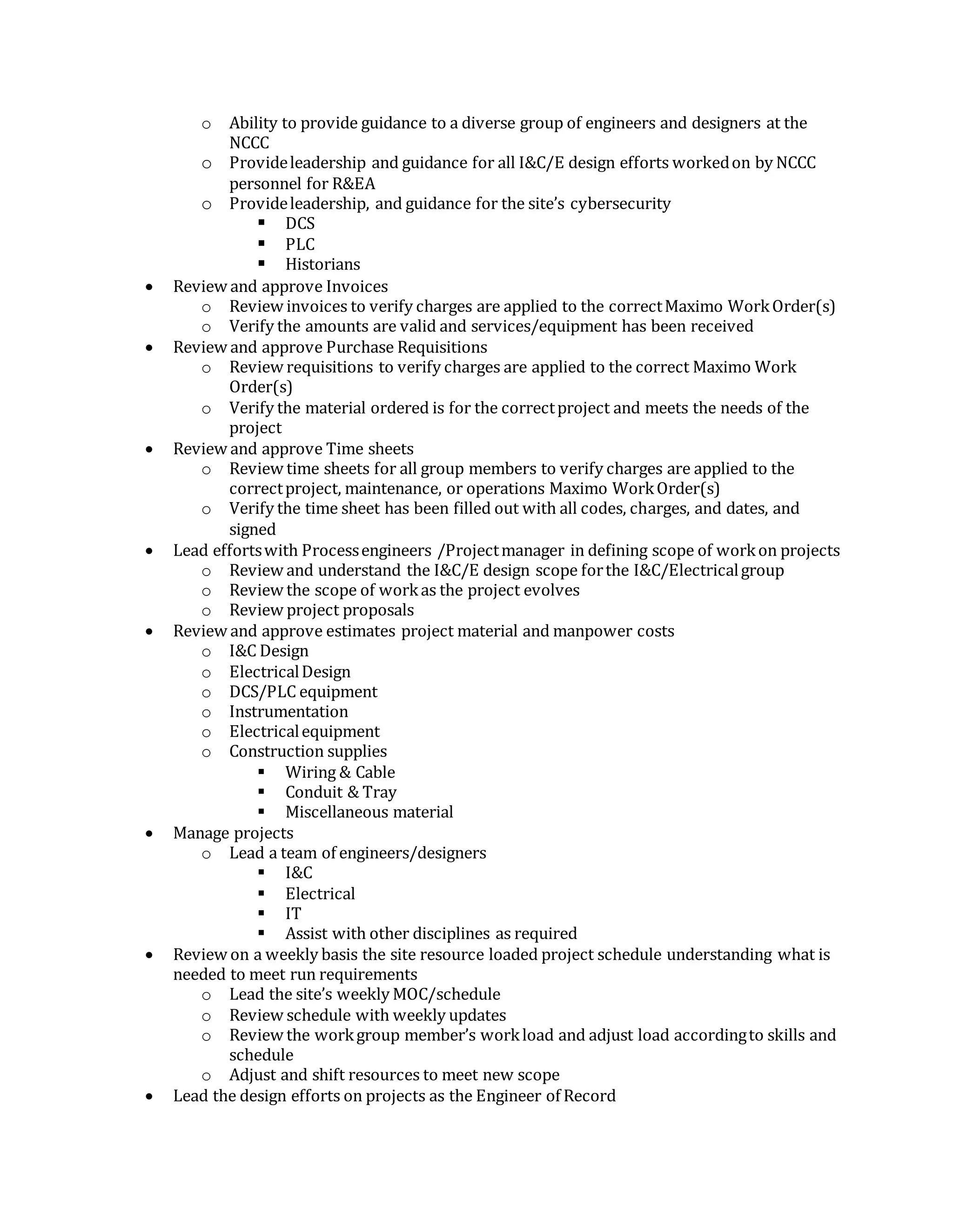 Engineering Supervisor Job Description PDF Engineering Supervisor Job Description PDF
