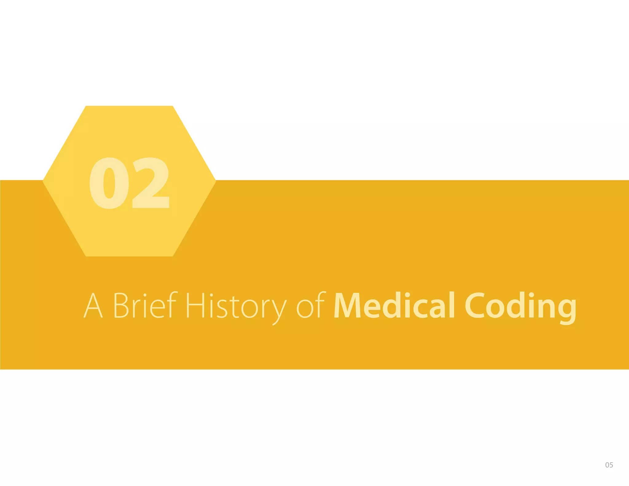 02
A Brief History of Medical Coding
05
 