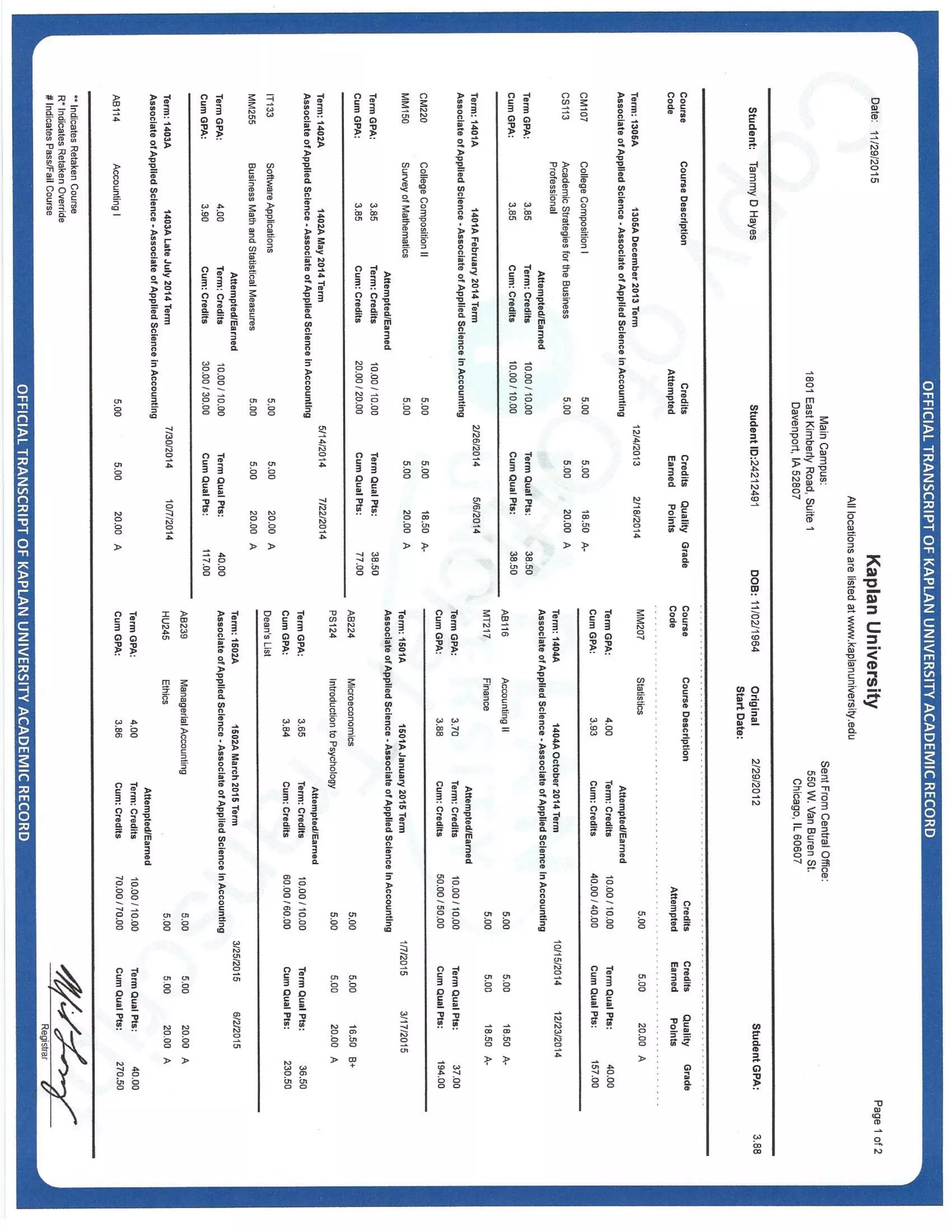 Associates Degree Just Transcripts | PDF