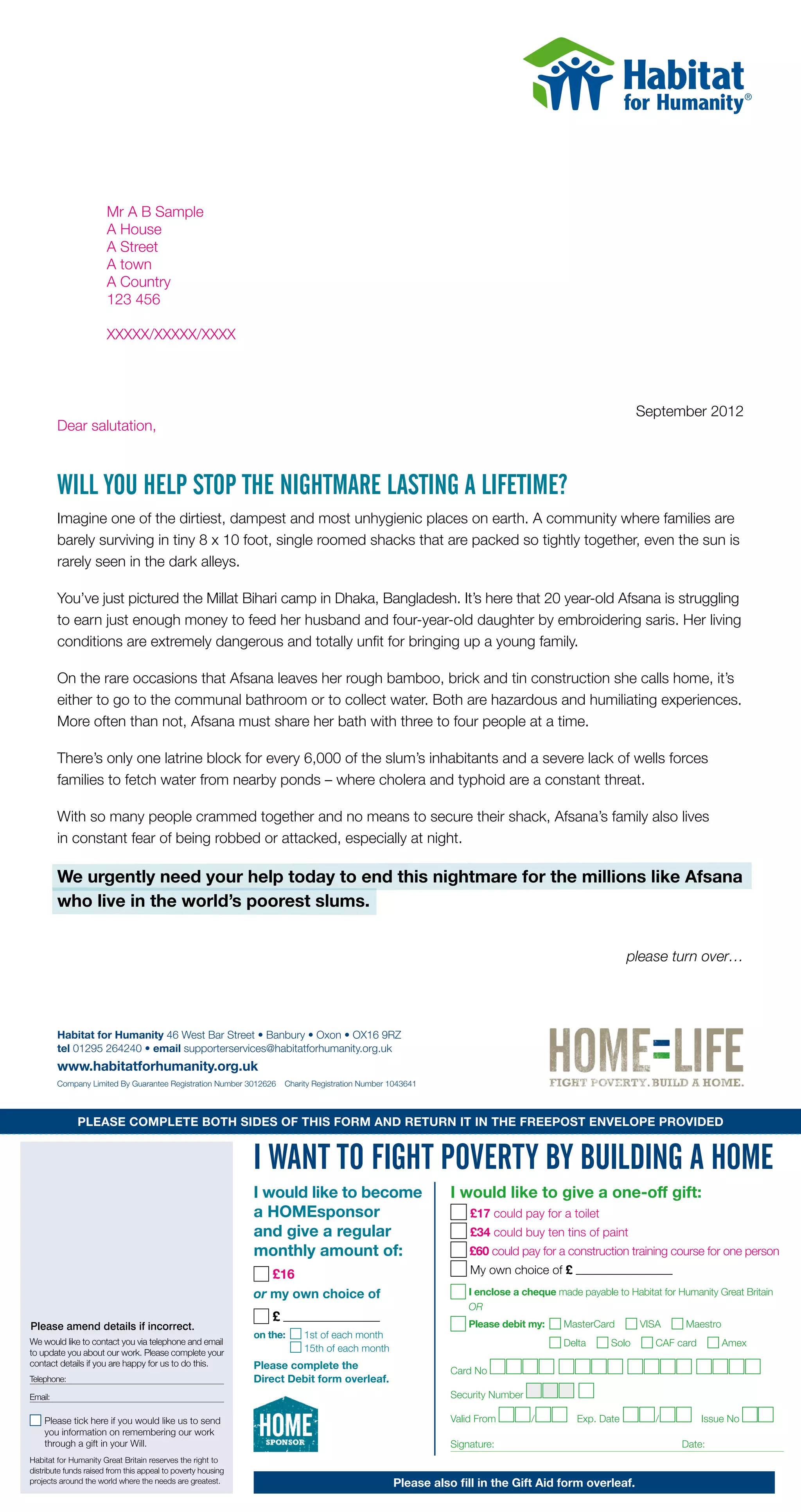Autumn Appeal Letter Habitat for Humanity | PDF