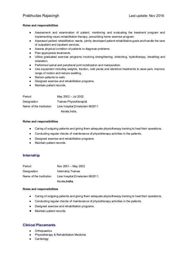 cv exle for physiotherapist prabhu cv nov16 photo cv exle for physiotherapist prabhu cv nov16 photo