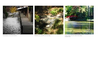 Interesecting lines can be noted in this photo Wonderful texture is observed on this stone bridge. Another example of the rule of thirds, with the bridge
crossing the water
 