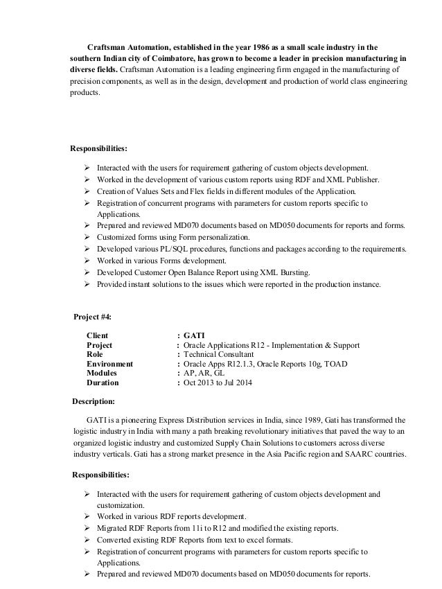 Custom developer form oracle report resume