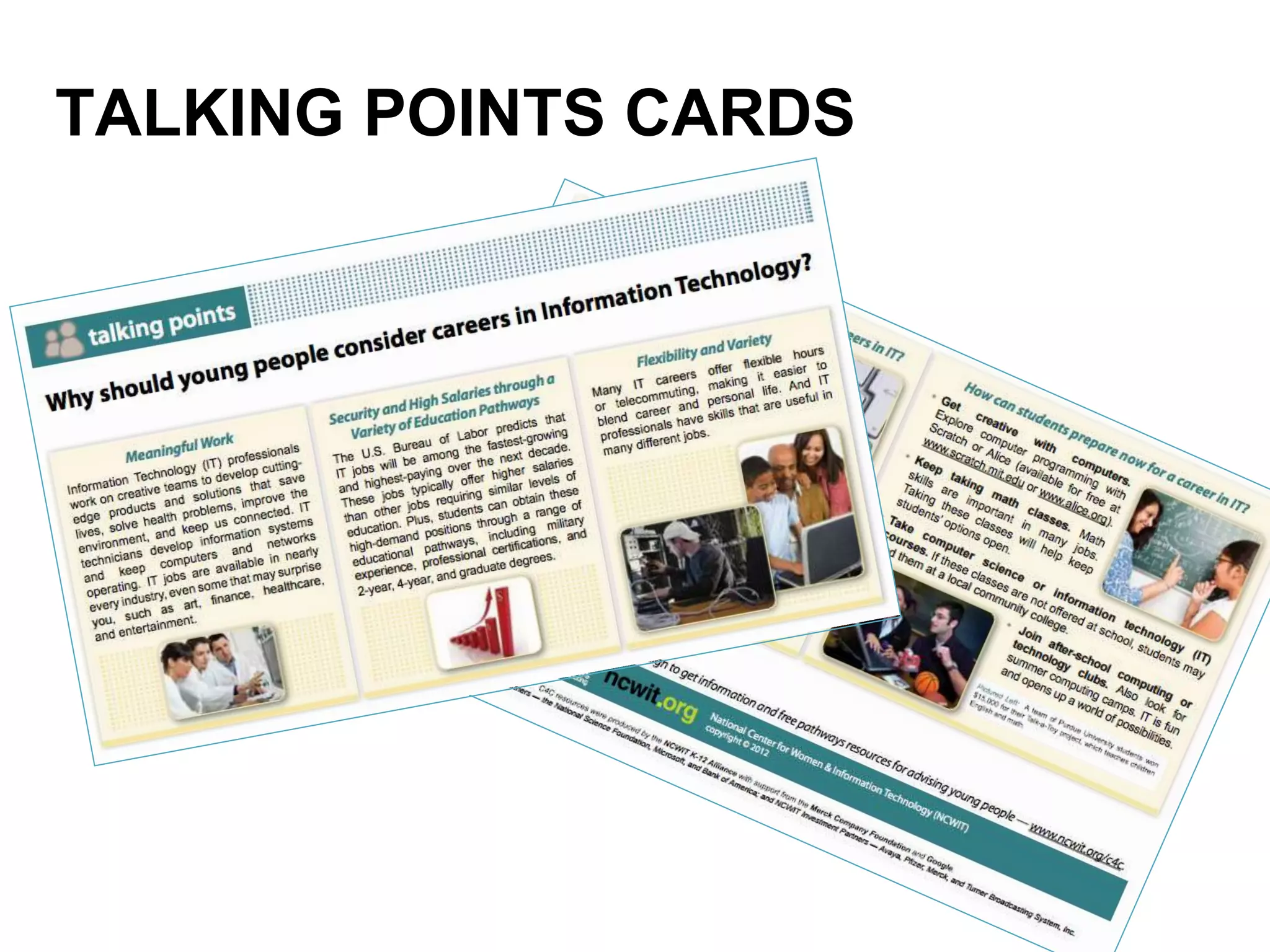 TALKING POINTS CARDS
 